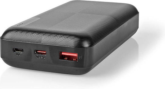Nedis UPBKPD20000 Power Bank 20000mAh 18W with USB-A Port and USB-C Port Power Delivery Black vue 3