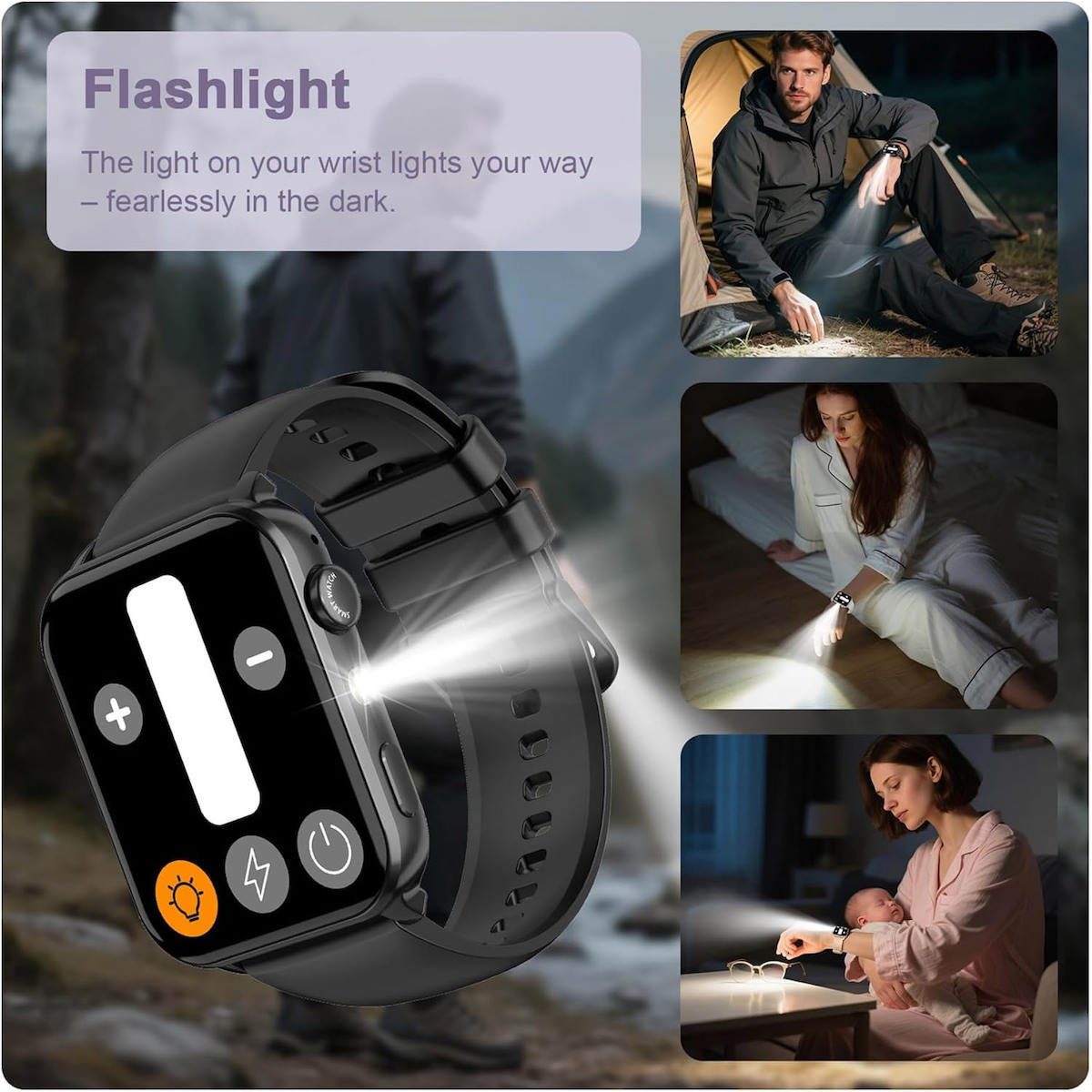 IOWODO R30 Pro Smartwatch with Heart Rate Monitor (Black) view 6