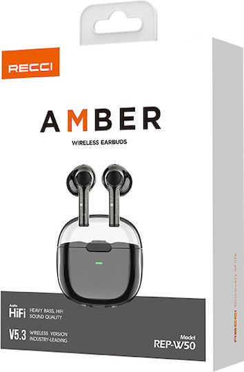 Recci Amber In-ear Bluetooth Handsfree Earphones with Charging Case Black view 4