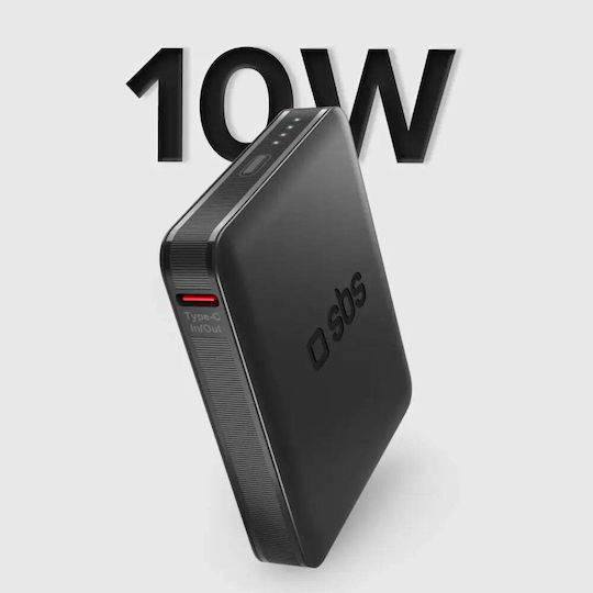 SBS NanoTube Power Bank 5000mAh 10W with USB-C Port Power Delivery Black view 7