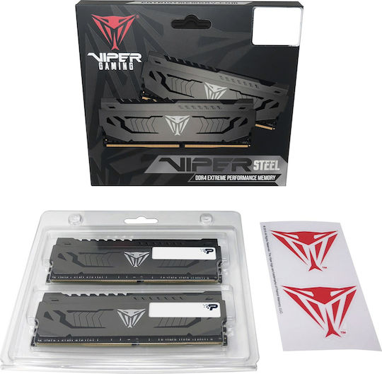 Patriot Viper Steel DDR4 32GB RAM with 2x16GB Modules and Speed 3600 for Desktop PVS432G360C8K view 6