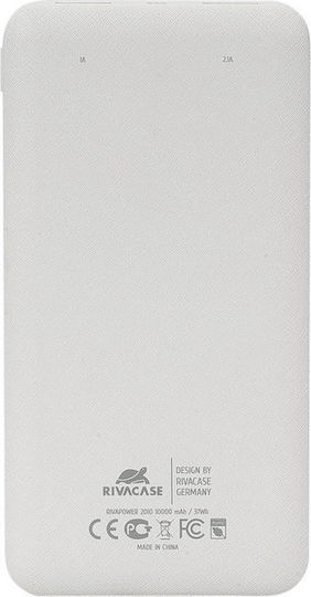 Rivacase VA2010 Power Bank 10000mAh with 2 USB-A Ports White view 2