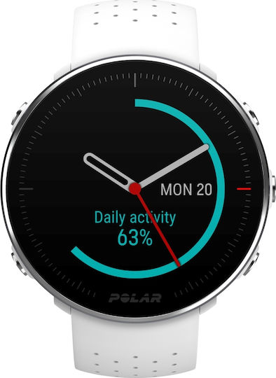 Polar Vantage M M/L Stainless Steel 46mm Waterproof Smartwatch with Heart Rate Monitor (White)