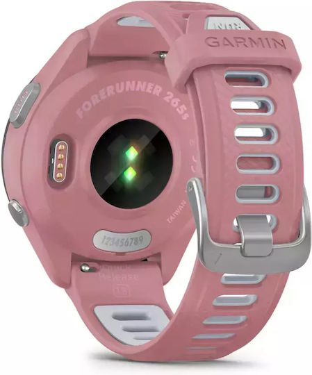 Garmin Forerunner 265s Waterproof Smartwatch with Heart Rate Monitor (Light Pink/Whitestone) view 9