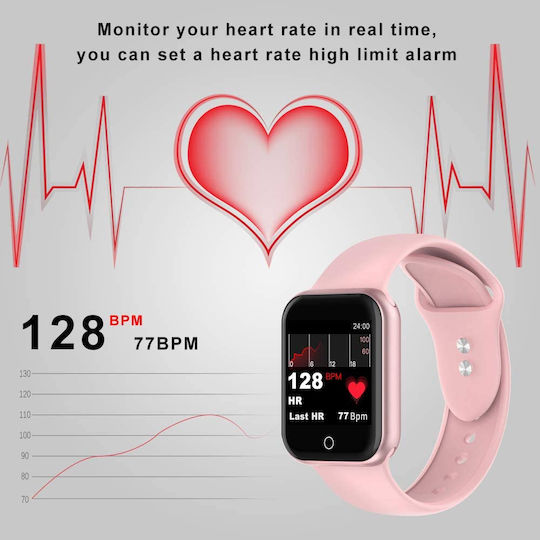 KG07 Smartwatch with Heart Rate Monitor (Pink) view 6