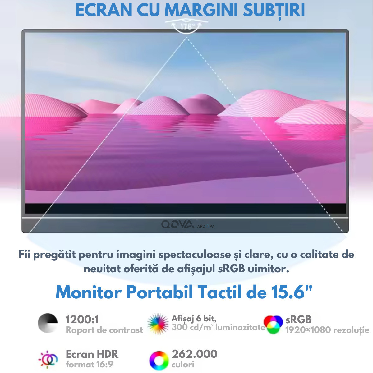 Arzopa HDR Touch Portable Monitor 15.6" FHD 1920x1080 view 5