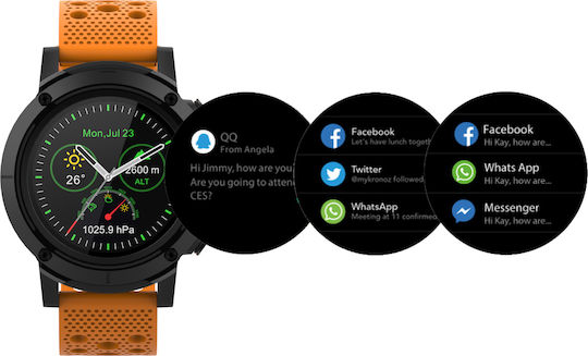 Denver SW-510 48mm Smartwatch with Heart Rate Monitor (Orange) view 4