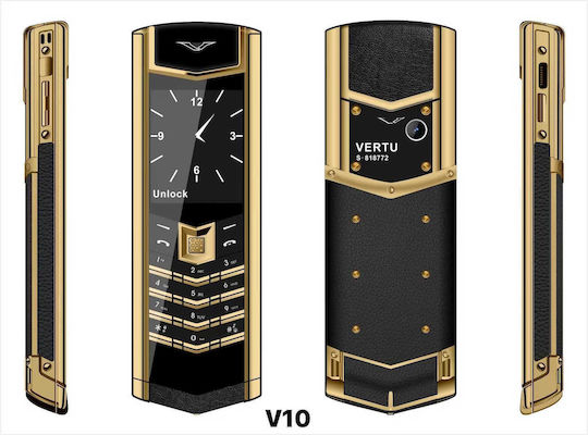 V10 Dual SIM Mobile with Buttons (English Menu) Gold view 2