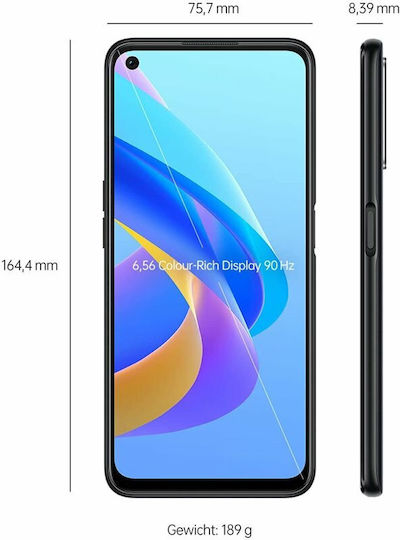 Oppo A76 Dual SIM (4GB/128GB) Glowing Black view 6