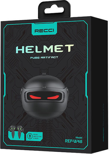 Recci Helmet In-ear Bluetooth Handsfree Earphones with Charging Case Black vue 5