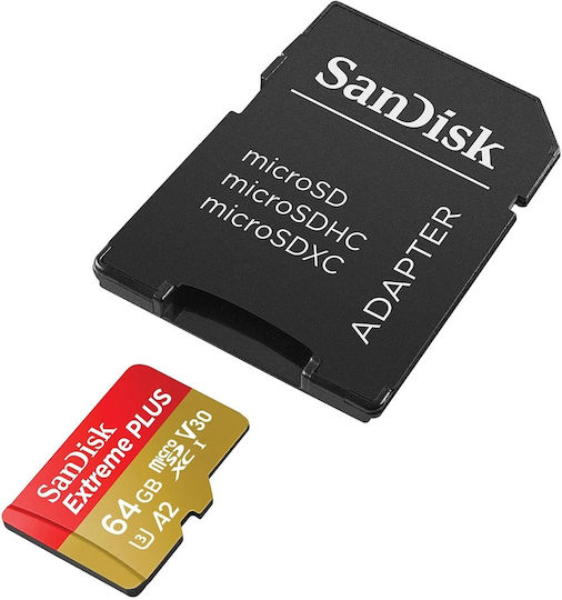 Sandisk Extreme Pro microSDXC 64GB U3 V30 A2 UHS-I 200MB/s with Adapter