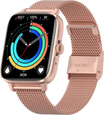 Dt102 1.9-inch Heart Rate Blood Oxygen Monitoring Bluetooth Call Watch Nfc Function Color Gold Steel view 1
