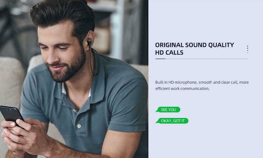 Celebrat A20 In-ear Bluetooth Handsfree Earphones Black view 5