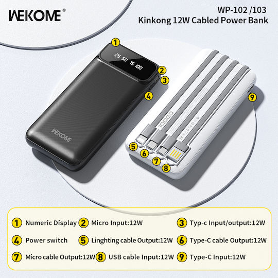 WK WP-103 Power Bank 20000mAh 12W White view 3