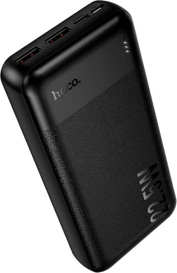 Hoco J159A Essence Power Bank 20000mAh 20W with 2 USB-A Ports and USB-C Power Delivery Port Black vista 2