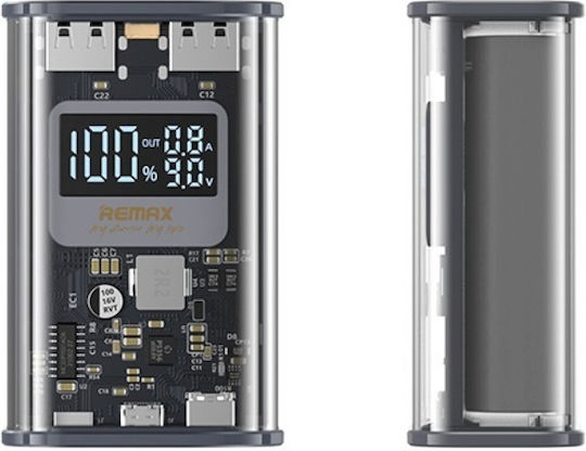 Remax RPP-570 Power Bank 10000mAh 22.5W with 2 USB-A Ports and USB-C Port Power Delivery Gray view 2