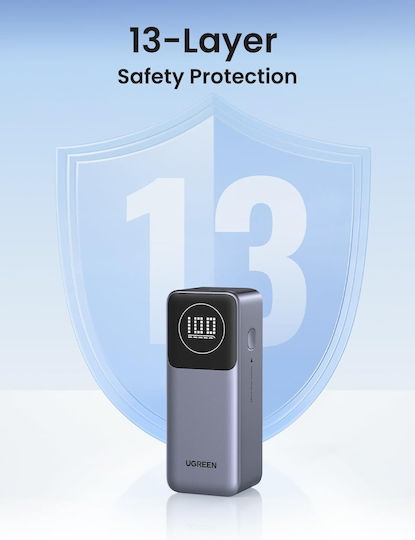 Ugreen PB724 Power Bank 12000mAh 100W with USB-A Port and USB-C Port Power Delivery / Quick Charge 3.0 Gray view 9