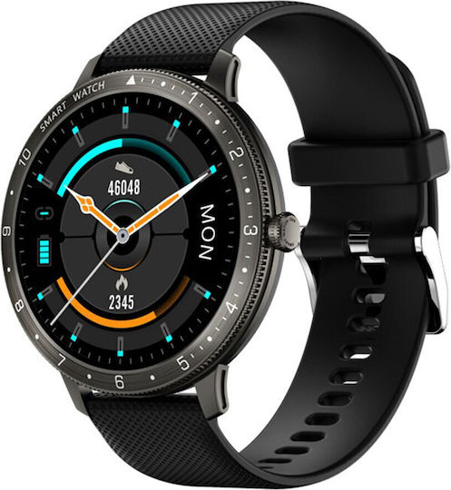 D08 Aluminium 45mm Smartwatch with Heart Rate Monitor (Black)