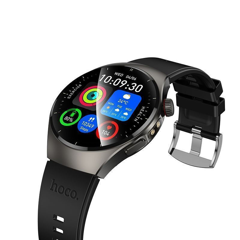 Hoco Y40 Aluminum 48mm Smartwatch with Heart Rate Monitor Black view 3