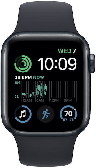Apple Watch SE 2023 Aluminium 40mm Waterproof with Heart Rate Monitor (Midnight with Midnight Sport Band (M/L)) view 2