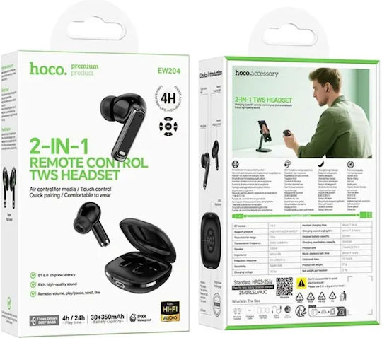 Hoco EW204 Verso In-ear Bluetooth Handsfree Earphones with Charging Case Black view 2