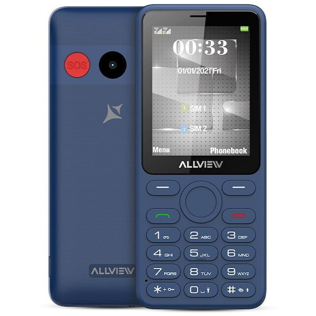 Allview M30 Luna Dual SIM Mobile with Buttons Blue view 1