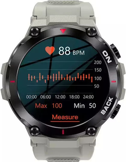 Nubi K37 Smart Watch Gps Bluetooth Calling Heart Rate Monitoring Sleep Tracking Oxygen Level Notifications Multiple Sports Modes Gray view 5