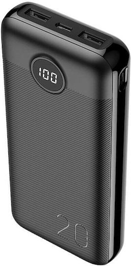 Veger L20S Power Bank 20000mAh 20W with 2 USB-A Ports and USB-C Port Power Delivery / Quick Charge 3.0 Black view 6