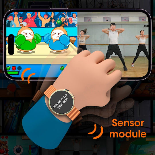 Microwear 9 ULTRA Pro Smartwatch with Heart Rate Monitor (Silver / Orange) Ansicht 3