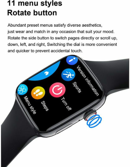 DT NO.1 DT7 38mm Smartwatch with Heart Rate Monitor (Black) view 8