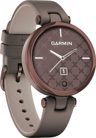 Garmin Lily Classic Stainless Steel Waterproof Smartwatch with Heart Rate Monitor (Dark Bronze Bezel with Paloma Case and Italian Leather Band) view 5