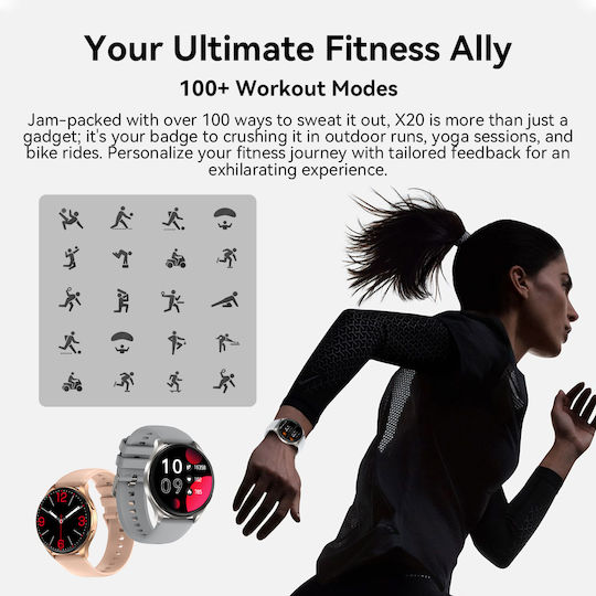 BlackView X20 45mm Smartwatch with Heart Rate Monitor (Black) view 7