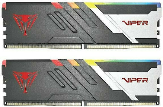 Patriot Viper Venom RGB 32GB DDR5 RAM with 2 Modules (2x16GB) and 5600 Speed for Desktop (PVVR532G560C36K)