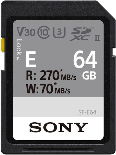Sony E series SDXC 64GB Class 10 U3 V30 UHS-II view 1