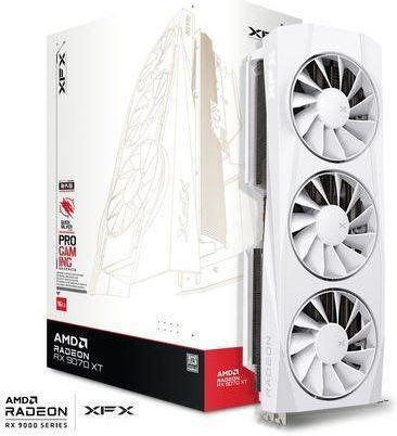 XFX Radeon RX 9070 XT 16GB GDDR6 Quicksilver White Graphics Card view 6