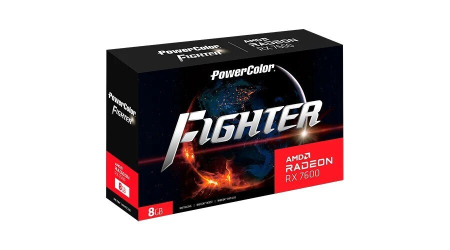 PowerColor Radeon RX 7600 rev. 2.0 8GB GDDR6 Fighter Graphics Card 1A1-G00433100G view 7