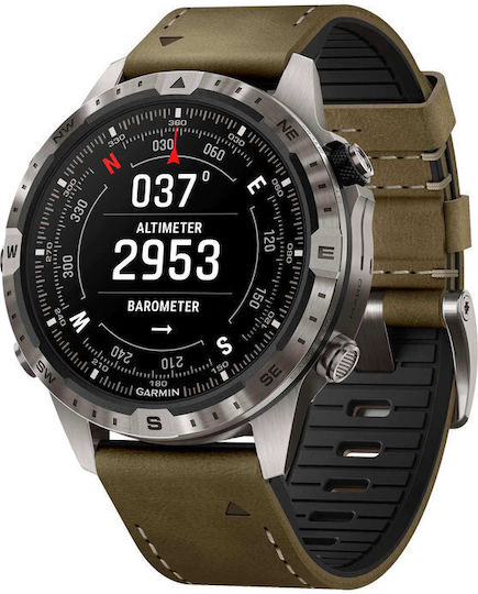Garmin MARQ® Adventurer (Gen 2) Titanium 46mm Waterproof Smartwatch with Heart Rate Monitor (Khaki) view 2