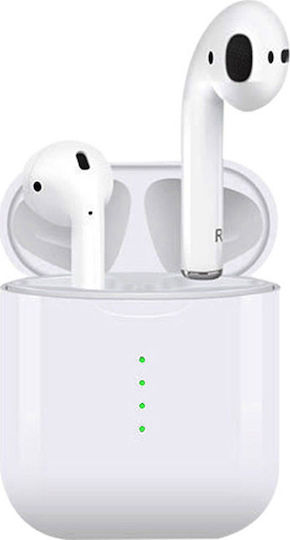 i10 Earbud Bluetooth Handsfree Earphones with Charging Case White view 1