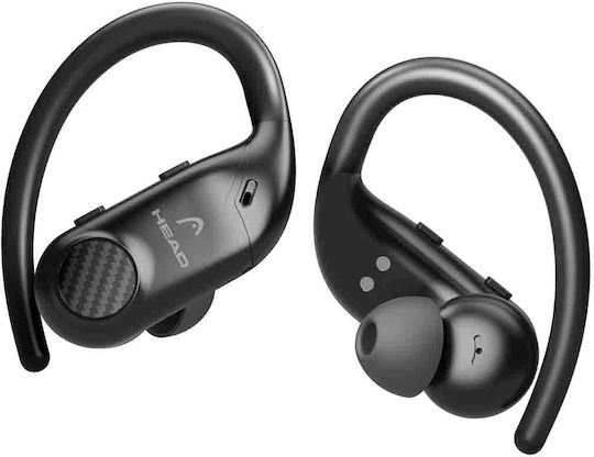 Head In-ear Bluetooth Handsfree Earphones with Sweat Resistance and Charging Case Black