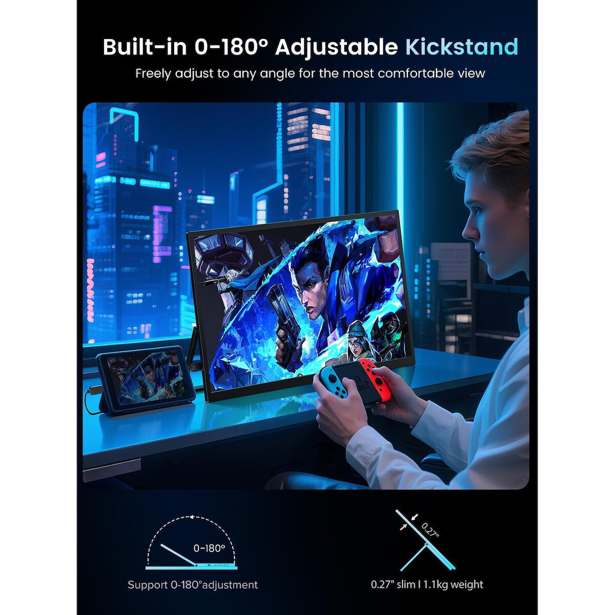 UPERFECT X002FL9H1D IPS Gaming Monitor / Φορητό Monitor 18.5" FHD 1920x1080 vue 6