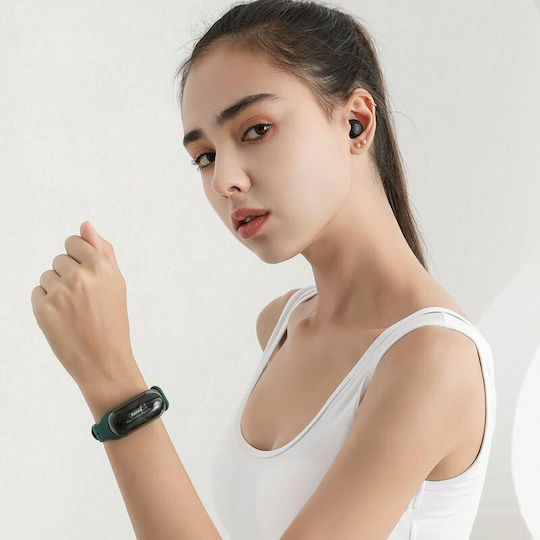 Remax TWS-15 In-ear Bluetooth Handsfree Earphones with Charging Case Green view 4