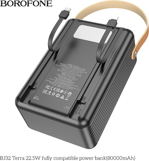 Borofone BJ32 Power Bank 80000mAh with 3 USB-A Ports Quick Charge 3.0 Black view 6