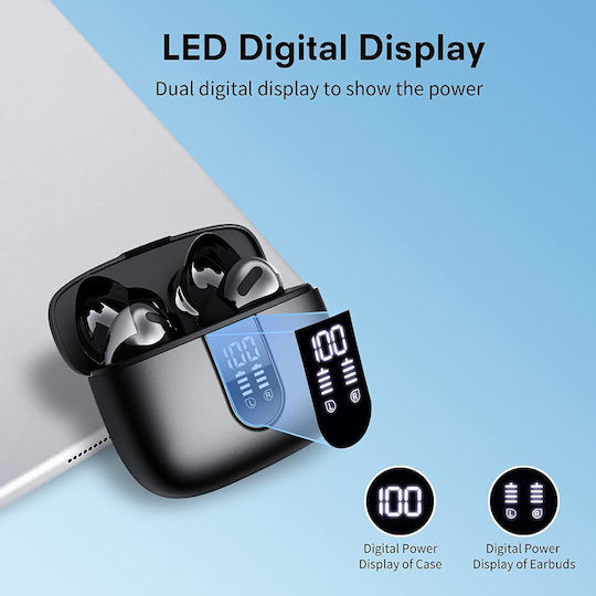 In-ear Bluetooth Handsfree Earphones with Sweat Resistance and Charging Case Black view 2