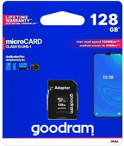 Goodram Microsdxc Memory Card 128gb Cl10 Uhs I + Adapter Ansicht 4