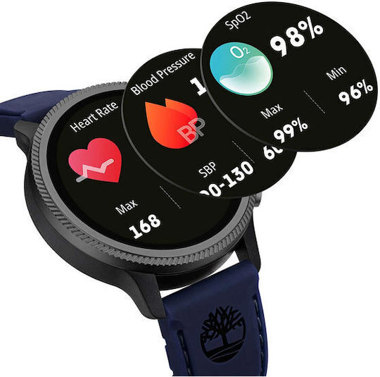 Timberland Digital Watch Battery with Blue Rubber Strap view 7
