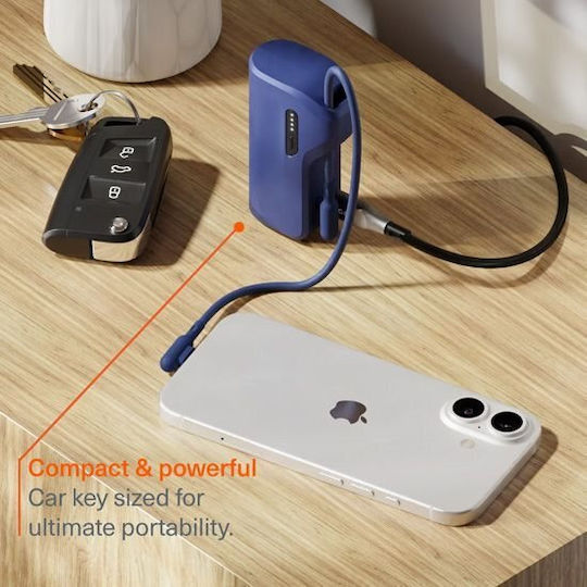 Cygnett Thumboost Power Bank 5000mAh 15W with 2 USB-C Ports Power Delivery Blue view 5