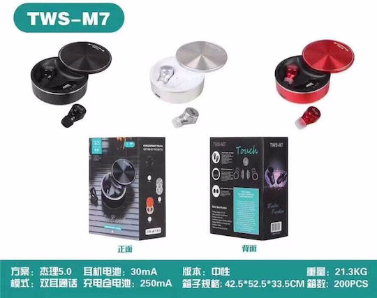 M7 In-ear Bluetooth Handsfree Earphones with Charging Case White view 4