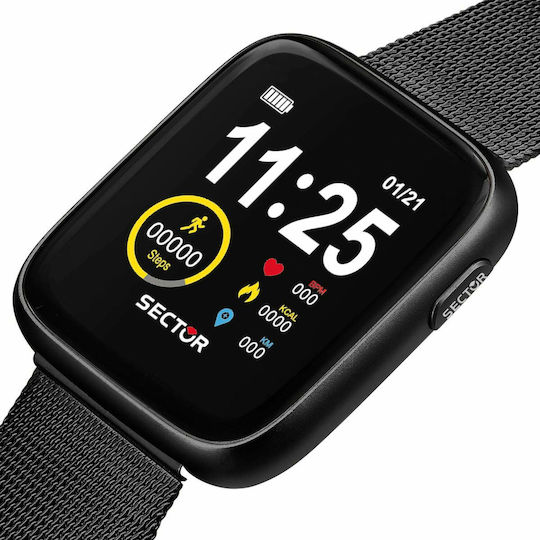 Sector S-04 with Bluetooth Handsfree Stainless Steel 40mm Smartwatch (Black) view 5