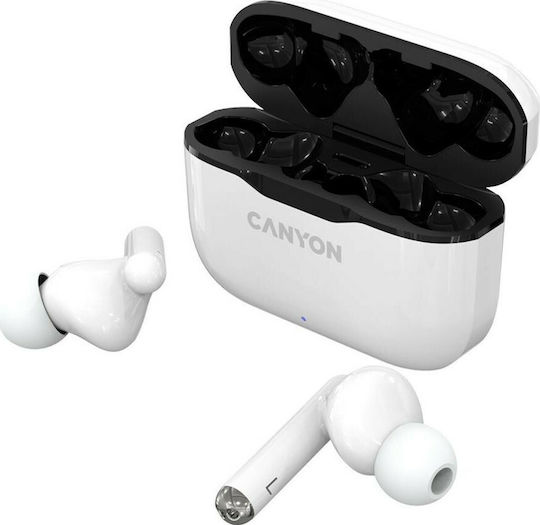 Canyon CNE-CBTHS3W In-ear Bluetooth Handsfree Earphones with Sweat Resistance and Charging Case White