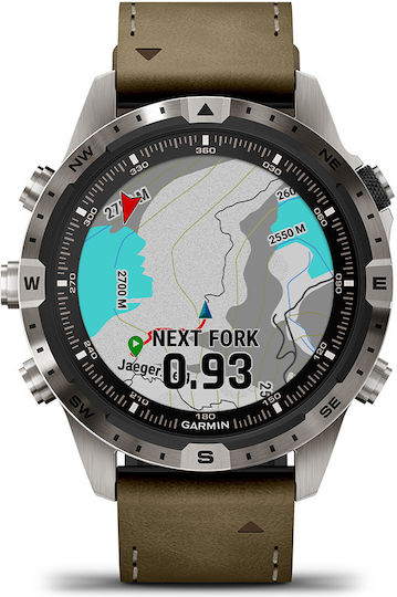 Garmin MARQ® Adventurer (Gen 2) Titanium 46mm Waterproof Smartwatch with Heart Rate Monitor (Khaki) view 7